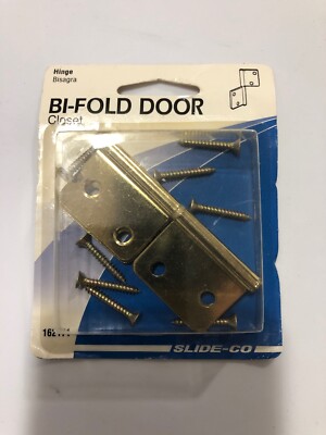 Slide-Co  162171 Bi-Fold Door Hinge, Brass Plated Steel