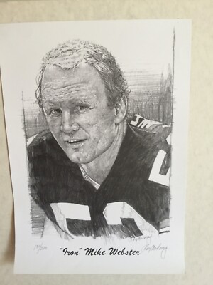 Pittsburgh Steelers Mike Webster 15by21 B&W Print Excellent!