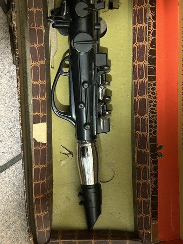 Vintage Ebony & Silver Clarinet Emenee Industry Musical Toys In Original Box