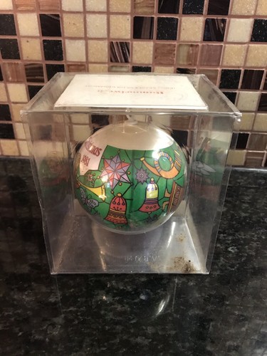 VINTAGE Hummelwerk Merry Christmas Satin Tree Ornament 1981 Holiday RARE