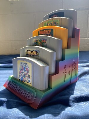 Nintendo 64, N64 Six Game Cartridge Display Stand, 3D Printed Holder / Organizer