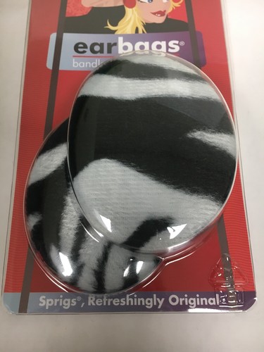 Sprigs Earbags Bandless Ear Warmers/Earmuffs w/ Thinsulate Black White Zebra