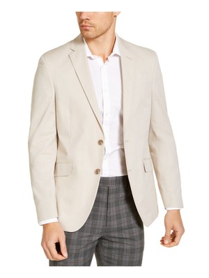 

UNLISTED BY KENNETH COLE Мужской бежевый однобортный приталенный блейзер из шамбре 40 л