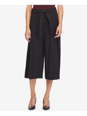 

RALPH LAUREN Черные женские широкие брюки со складками и поясом, Черный, 200677274002