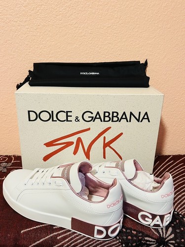 DOLCE & GABBANA 花柄スィーツボックス非売品 DOLCE & GABBANA Shoes White Sequined Crystal Low Top