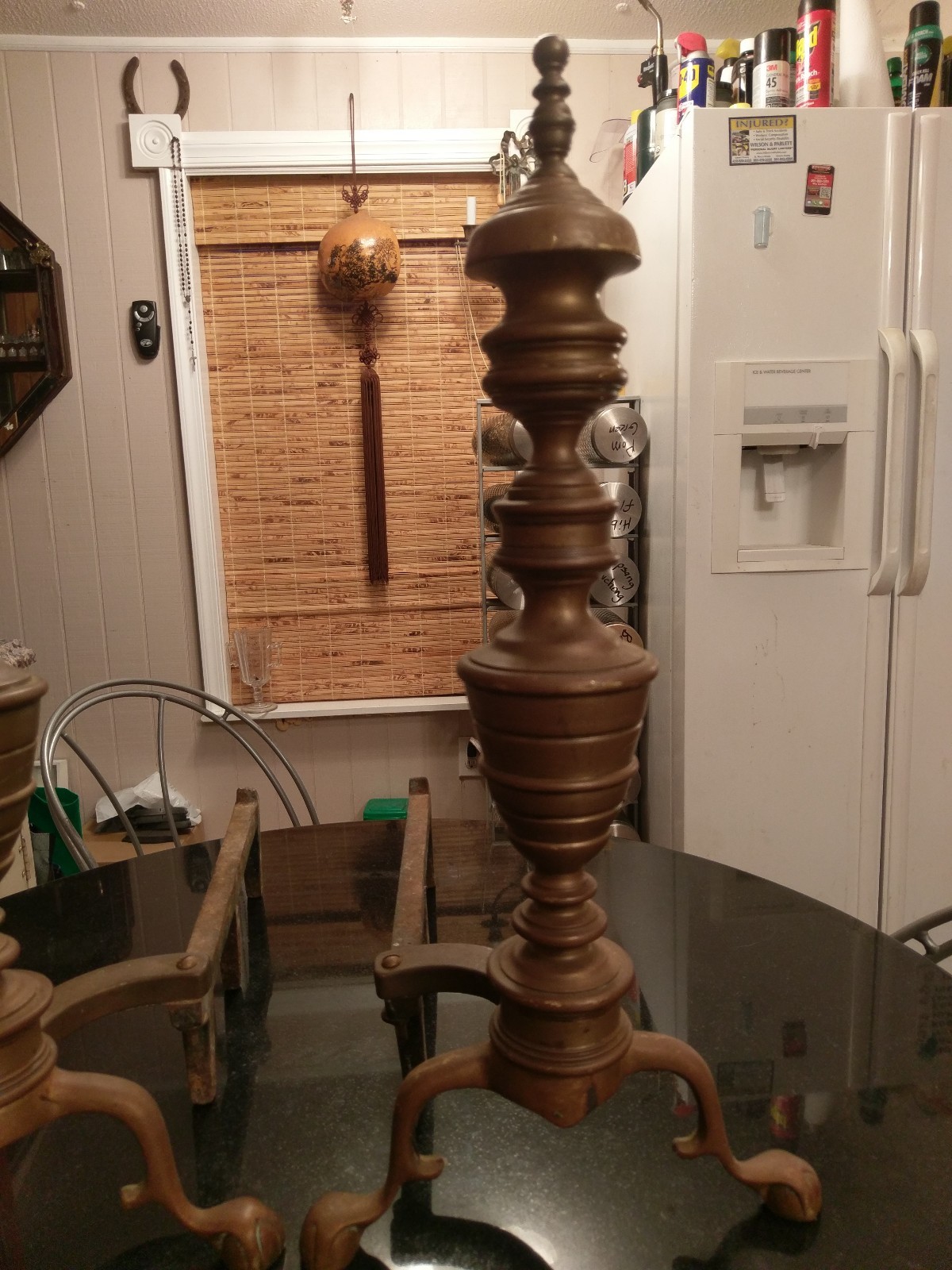 Stunning Federal Bronze Claw And Ball Feet Fire Dogs Andirons