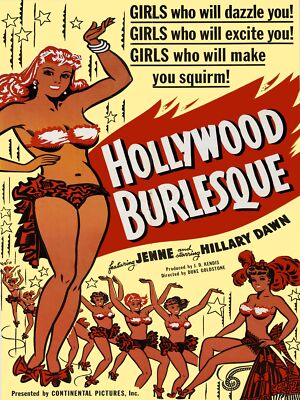 Hollywood Burlesque Decor Poster. Fine Graphic Art. Wall