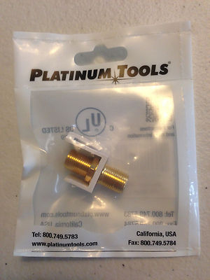 Snap in F-Type Keystone Connector Coax Wall Jack RG59 RG6 White Platinum Tools