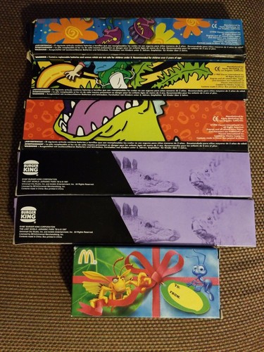 6 Watch Lot JURASSIC PARK & RUGRATS WATCHES BURGER KING 3-D STEGO