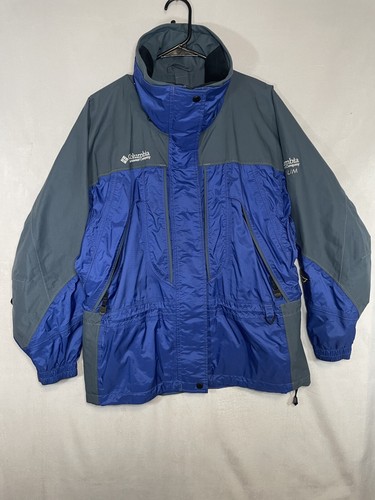 【美品 高機能】US Columbia TITANIUM OMNI-TECH COLUMBIA TITANIUM OMNI TECH BLUE/Black 3 in 1 HOODED JACKET