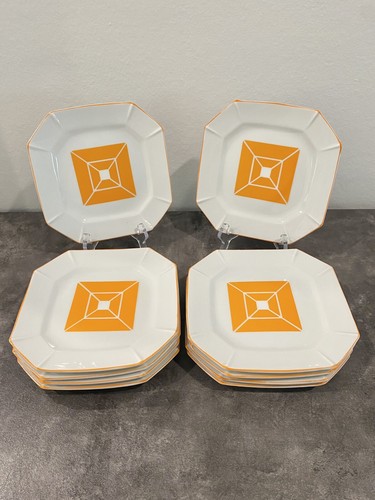 (未使用･未開封品)Live at  Plate 10 Vintage Orange Geometric Plates by Trend JAPAN Quality