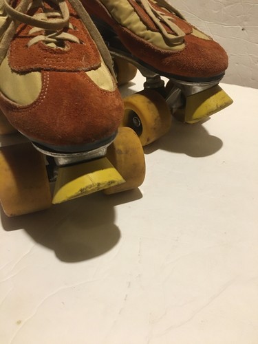 Vintage 70's Roller Derby Skates Brown Tennis shoes Small