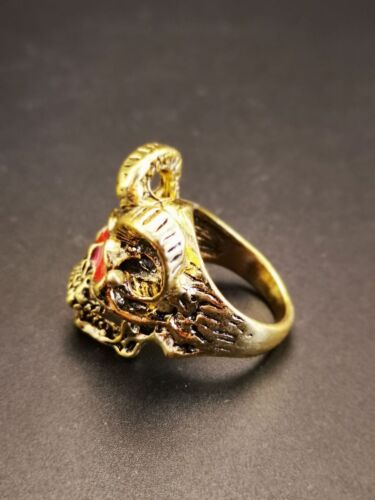 .Amazing Tibetan Vintage Rare Old Miao Silver Brass Carved Ring k04