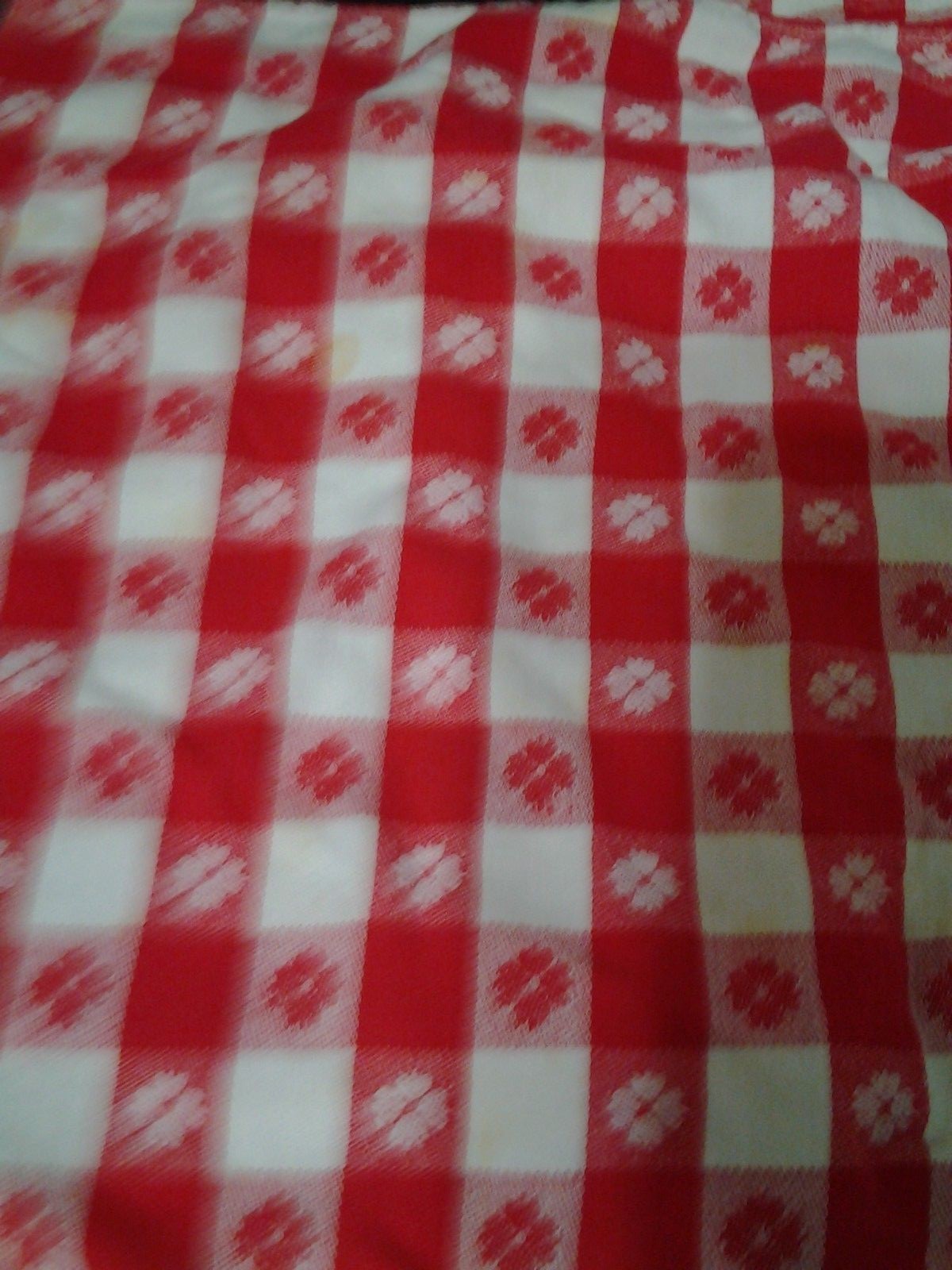 Vintage Lot of 5 OLD RED & WHITE GREEN & WHITE DISH CLOTHS FLORAL CHECK