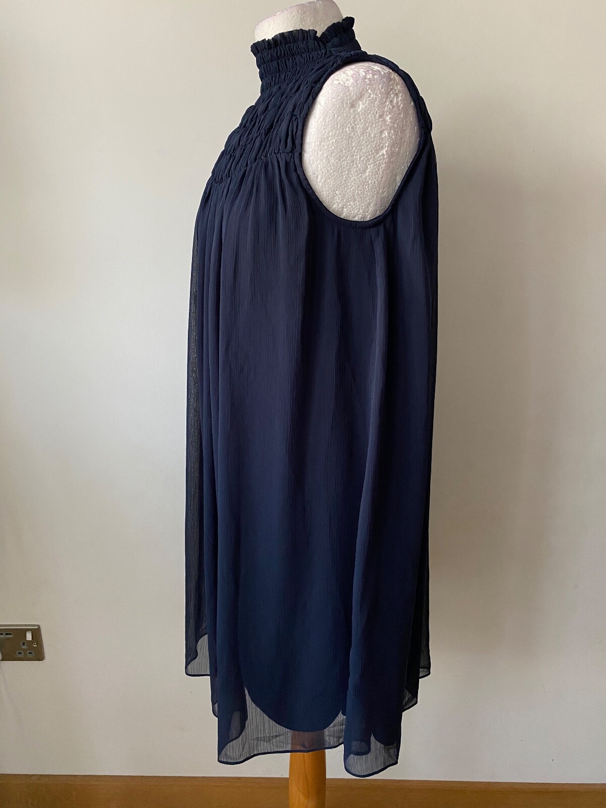 Coco Blanco High Neck Smock Dress S, M, L Chiffon Lined - Picture 11 of 12