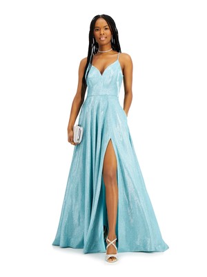 

B DARLIN Женское бирюзовое платье на тонких бретельках + расклешенное платье для подростков 13\14, Turquoise