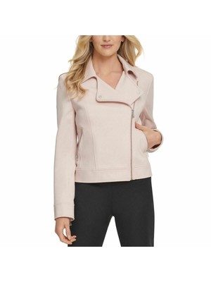 

DKNY Женская розовая мотоциклетная куртка на молнии, Розовый, P0RC9DCW