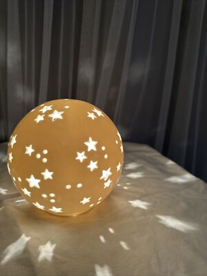 Pillowfort Starry Globe Night Light White Ceramic Cutout Stars