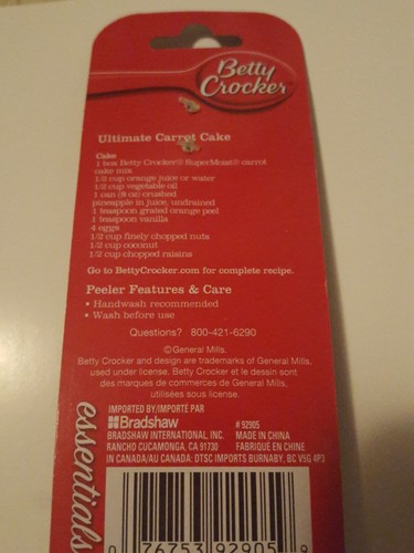 Betty Crocker Comfort Grip Potato Vegetable Peeler 8 inch