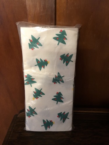 Hallmark Table Cover Paper Tablecloth Vintage Christmas Tree 54