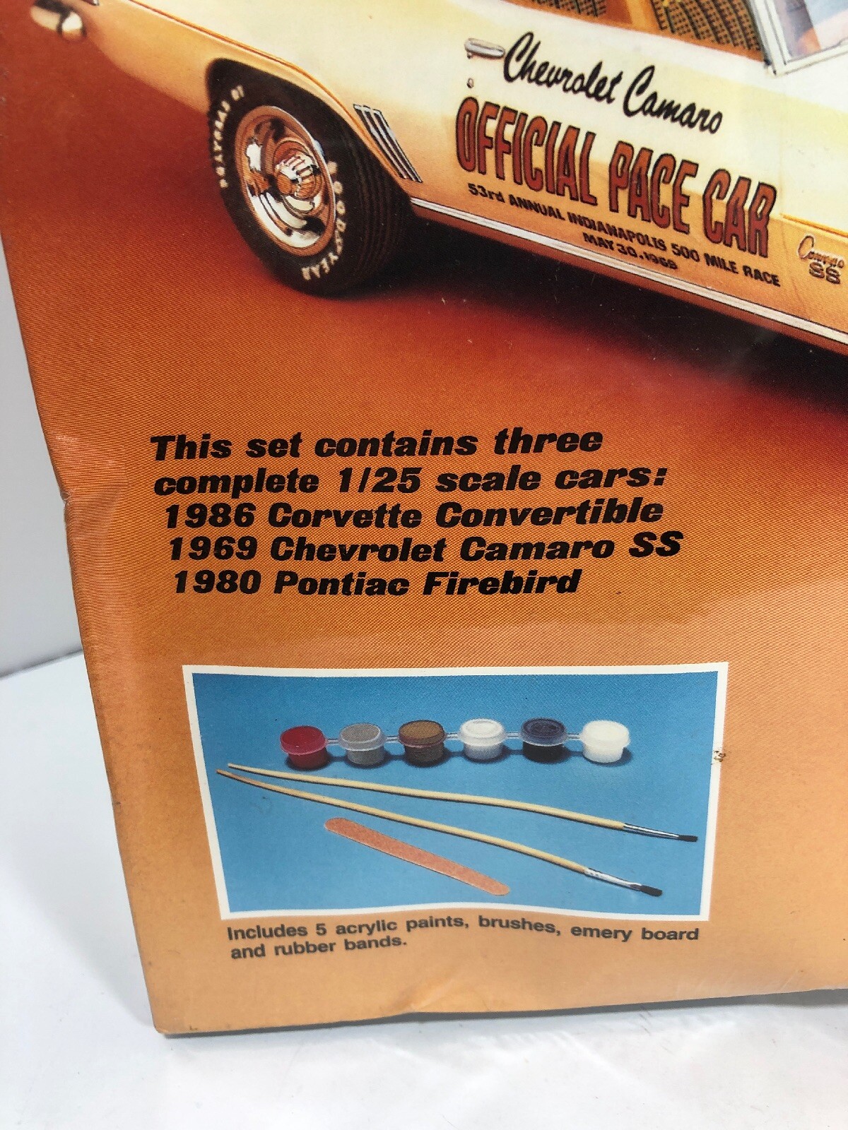 MPC #6215 3 Car Indy Pace Car Set '69 Camaro, '80 Firebird, '86 Vette SEALED!!