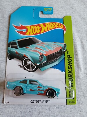 2014 Hot Wheels CUSTOM V-8 VEGA Light Blue 220/250 EXCELLENT CARD Heat Fleet