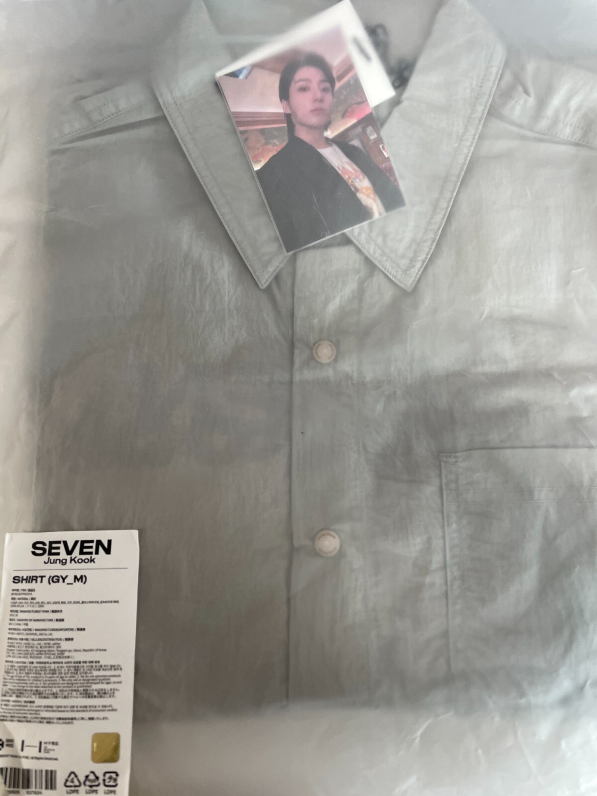 SEVEN Jung Kook シャツ グレー M SEVEN Jung Kook シャツ グレー M BTS JUNG KOOK SEVEN OFFICIAL