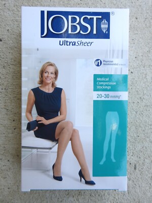 Jobst Womens UltraSheer Compression Pantyhose 20-30 mmhg Supports Stockings MED