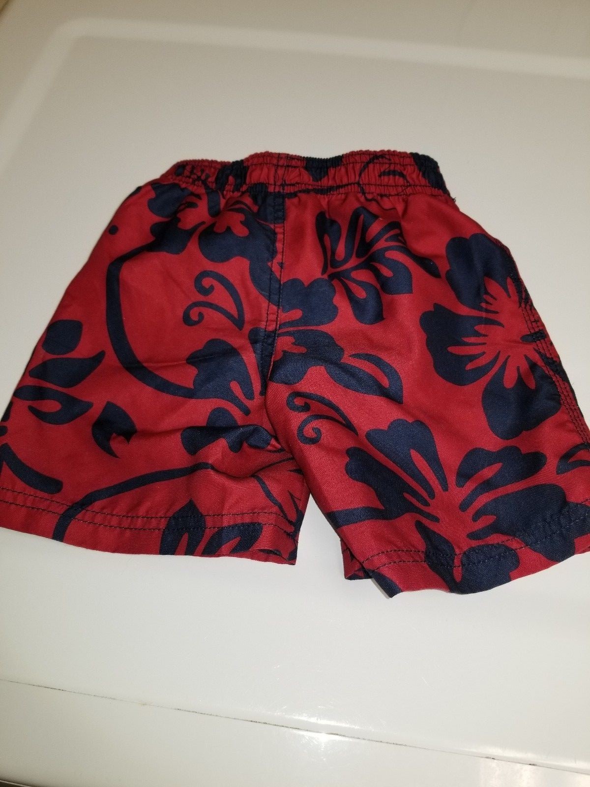 Gymboree Boys Navy Red Tropical Swim Trunks Size 3T EUC