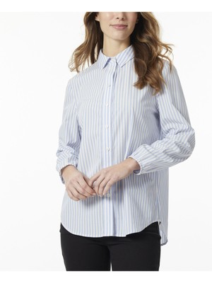 

JONES NEW YORK Женский синий топ на пуговицах с манжетами на рукавах и воротнике, размер