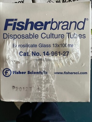 Culture Tubes Borosilicate 13 X 100 mm (250 Pcs) Fisherbrand Cat. # 14-961-27