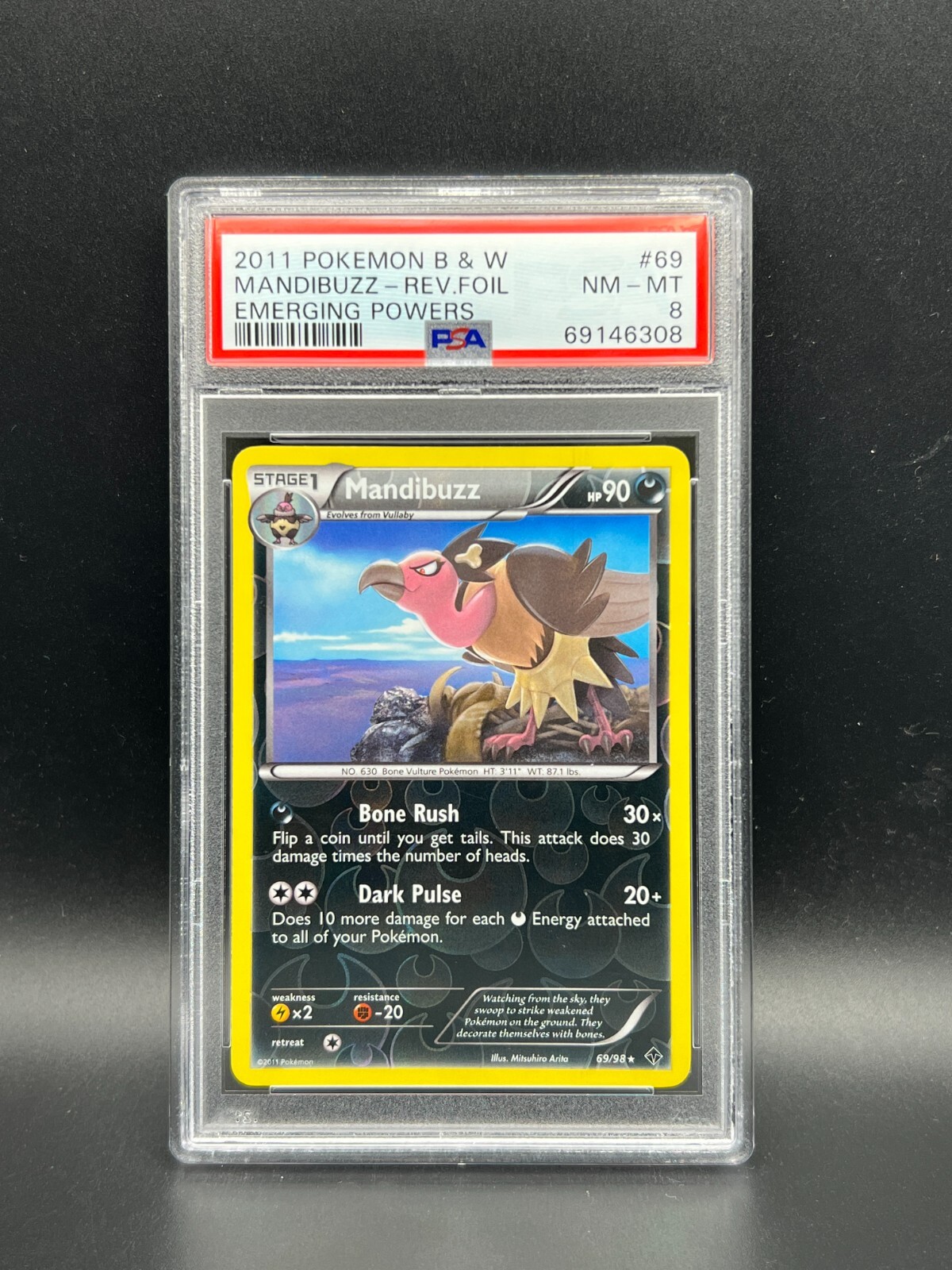 Pokemon PSA 8 NM-MT Mandibuzz 69/98 Emerging Powers Reverse