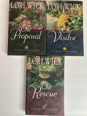 Lot of 3 The English Garden Series Paperback Books By Lori Wick Proposal Visitor