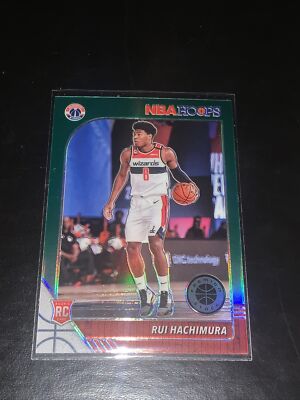 2019-20 NBA Hoops Premium Stock RUI HACHIMURA Green Prizm RC SSP Wizards MINT 