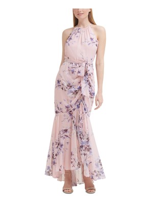 

ELIZA J Женское розовое присборенное платье на подкладке без рукавов с лямкой на шее Формальное платье-русалка, Розовый