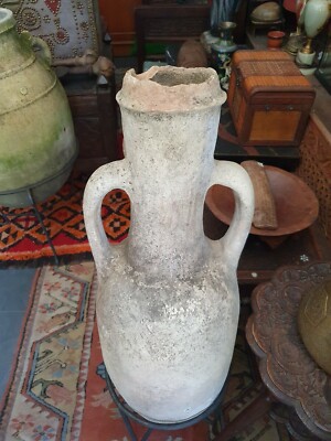 Vintage Clay Planter,- Indoor Garden indoor flower pot # 40 Vintage heavy clay Pot Decorative Planter Pansy Flower Pot