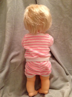 BabyDoll Blonde RootedHair Pacifer Poseable Sleeping Eyes Childrens Hard Plastic