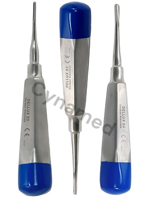 GERMAN DENTAL ELEVATOR EXTRACTING LUXATING APICAL ROOT ELEVATOR SET 3 STR BLUE