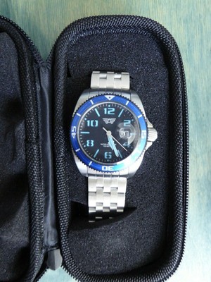 Audaz Brillante ADZ-2020-03 Blue Bezel Black Dial 44 mm Quartz Stainless Steel