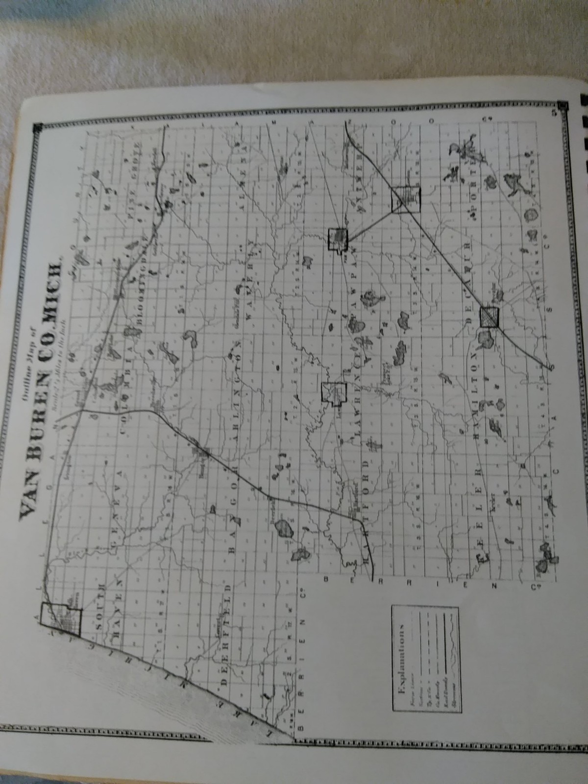 Atlas of Van Buren County Mi. from Actual Surveys Reproduction by Vineyard Press