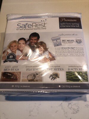 SafeRest Split Box Spring Encasement - 80x39x9 - King Size - NEW!