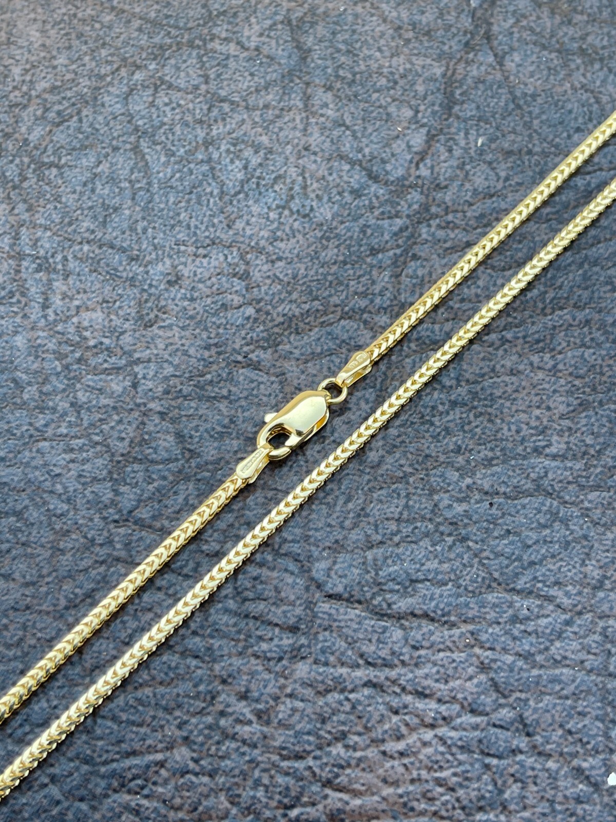 Pre-owned Necklace Solid 14k Gold Franco Link Chain 1.5mm  For Pendant Mens Ladies 16-24"