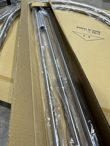 30" X 60" OVAL BRASS SHOWER RING AND CEILING SUPPORTS - BRUSHED NICKEL