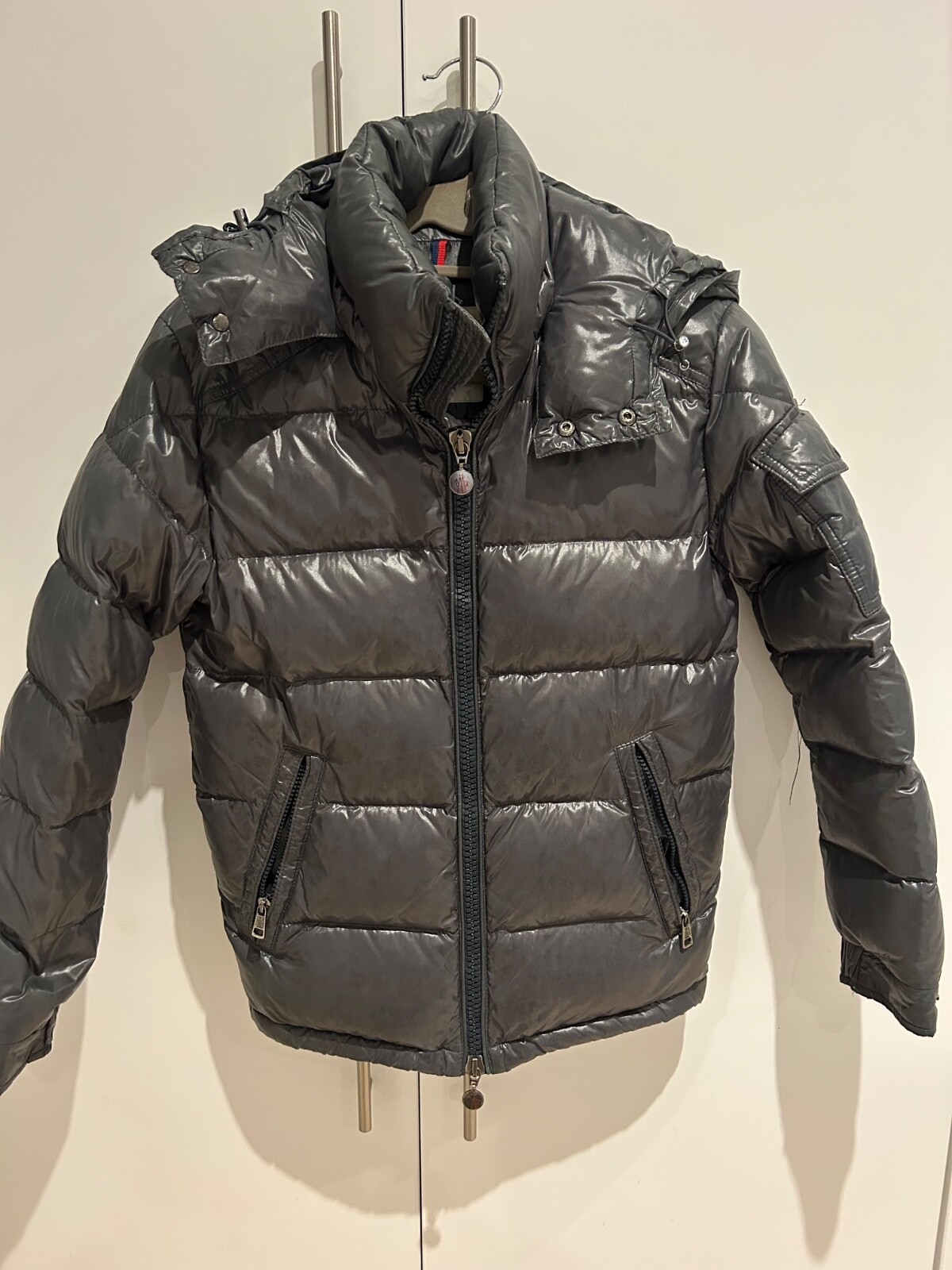 100% AUTHENTIC MONCLER MAYA SIZE 00 GREY PUFFER JACKET | eBay UK