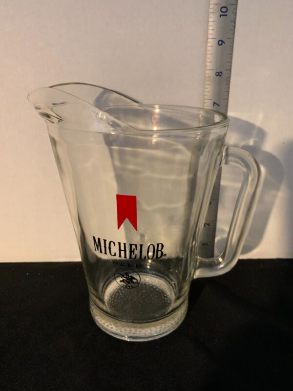 Vintage Heavy Glass Michelob Light Beer Pitcher 64 oz. 
