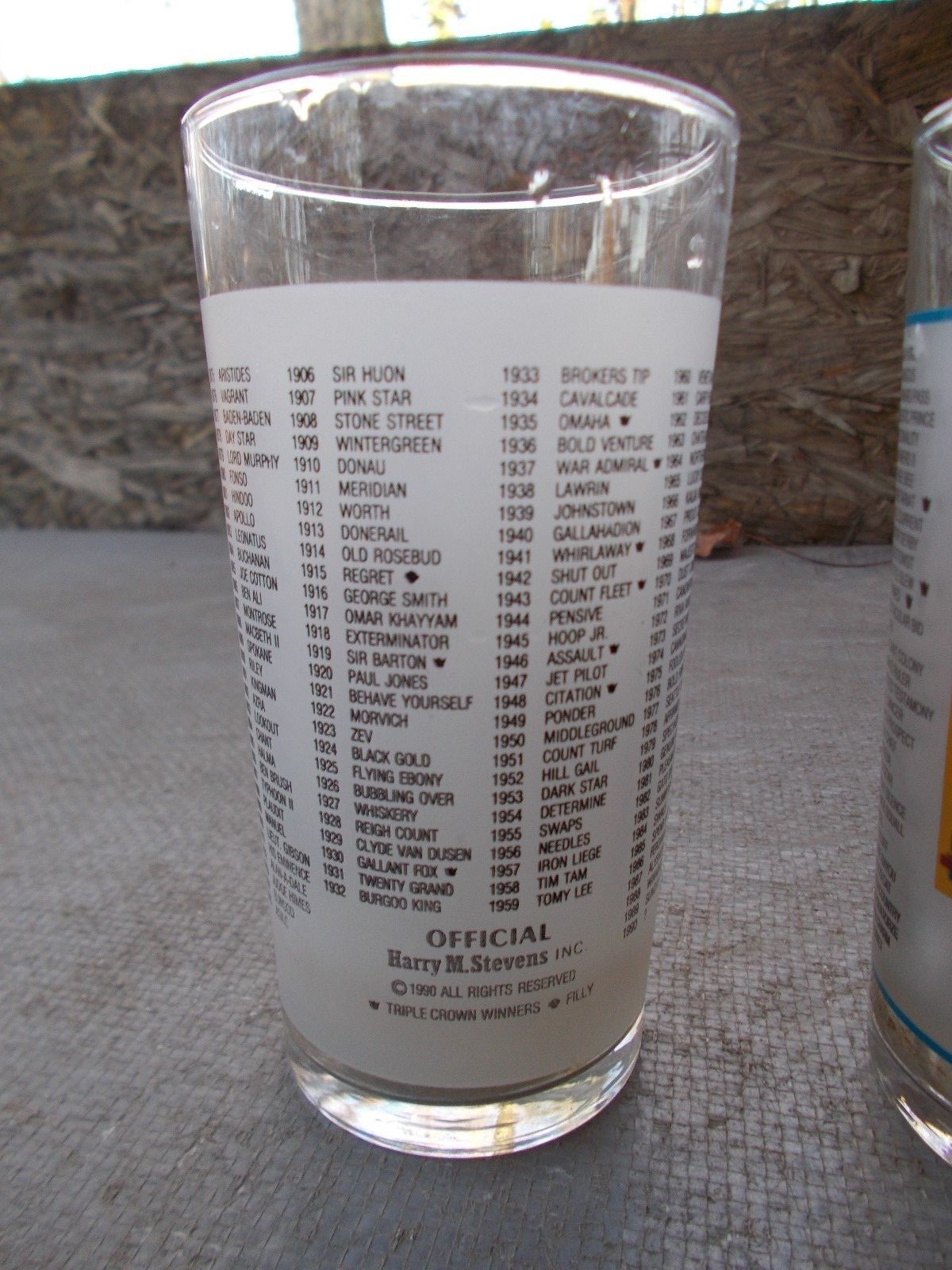 1990 Kentucky Derby & 1999 Preakness/Pimlico Souvenir Drinking Glasses