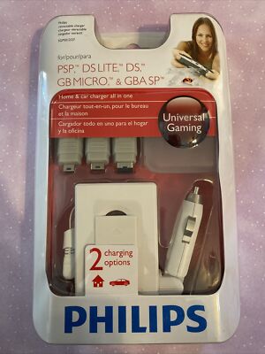 NEW PHILIPS HOME & CAR CHARGER AC DC FOR PSP/DS LITE/DS/GAMEBOY MICRO/GBA NEW!