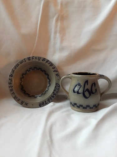 Rowe Pottery Child’s Cup And Bowl Set