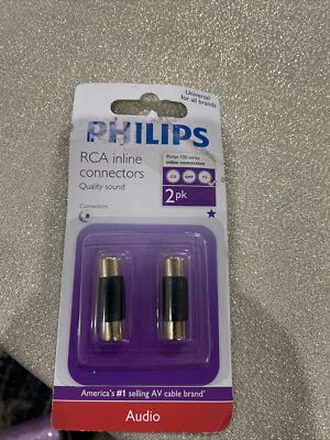 Philips RCA Inline Connectors Quality Sound 2 Pack