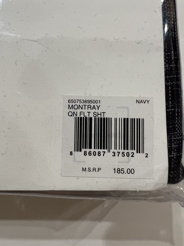 Ralph Lauren  Home Queen Flat Sheet Journey’s End Montray Navy 100% Cotton